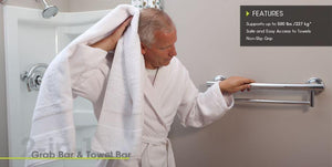 Brushed Nickel Designer Towel Bar Grab Bar