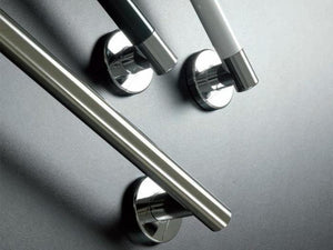 Stylish Colored Grab Bars with Stainless Steel Accents