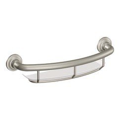 Brushed Nickel 16" Grab Bar Shelf