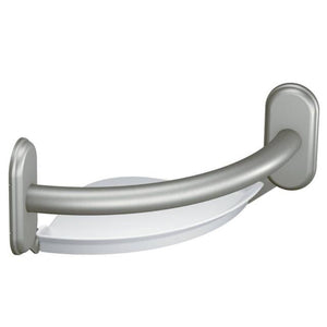 Brushed Nickel Grab Bar Corner Shelf